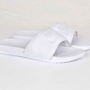 Nike Benassi JDI Slide Sandals- Triple White